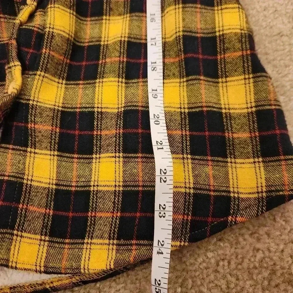Korus Apparel Sherpa Lined Yellow Plaid Long Sleeve Button Up Shirt Size S #28 - Picture 5 of 5